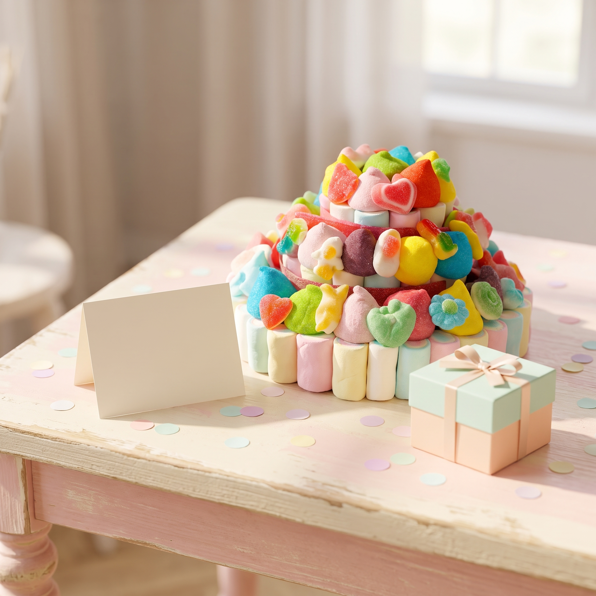 Tarta de chuches grande presentada como regalo – Happy Chuches