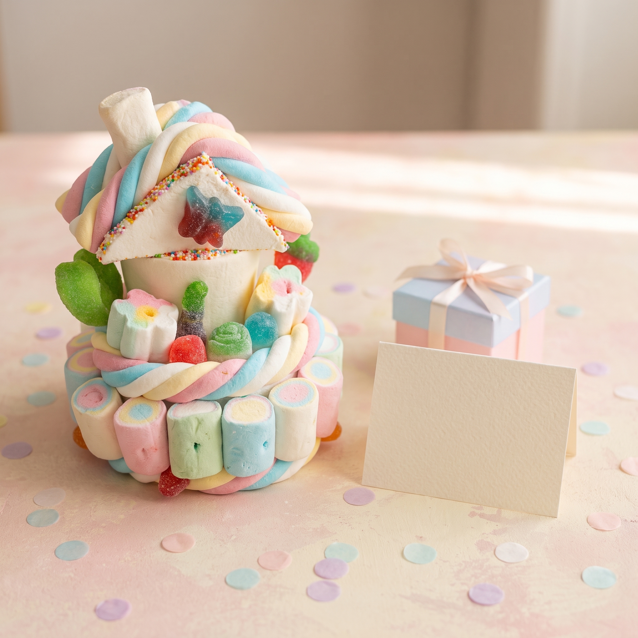 Casita de chuches presentada como regalo – Happy Chuches