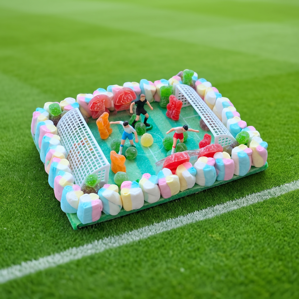 Detalle de las chuches de la tarta de fútbol – Happy Chuches