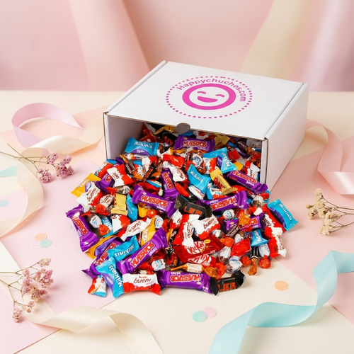 Caja regalo de 105 mini chocolatinas surtidas de primeras marcas – La Casa de los Deseos